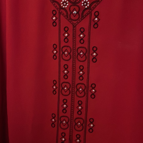 Cato Red & Black 3/4 Length Sleeve High-low Sheer Tunic Blouse Size 2X - Picture 5 of 8